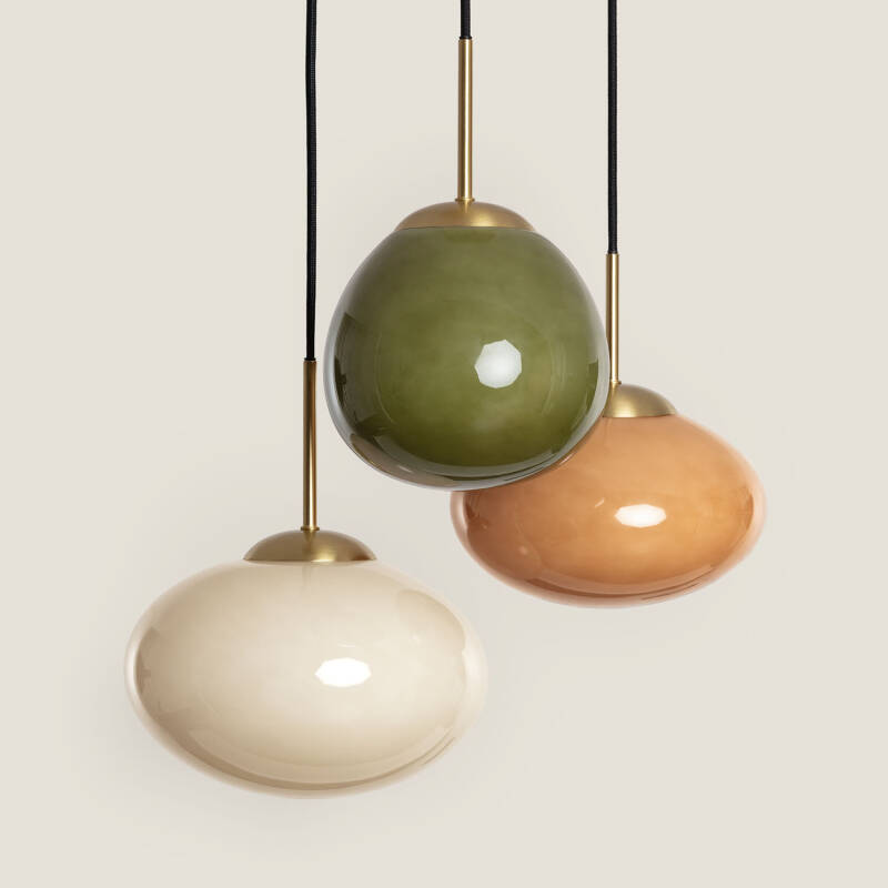 Image of Edit Kurta Glass 3 Light Cluster Ceiling Pendant