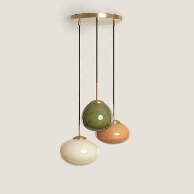Image of Edit Kurta Glass 3 Light Cluster Ceiling Pendant