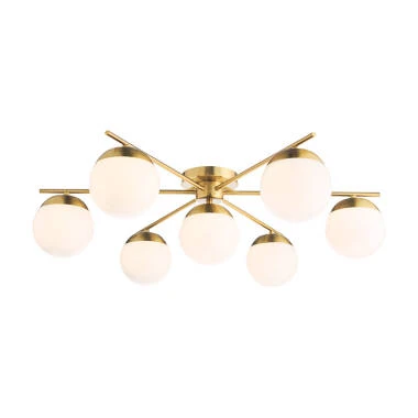 Dar Bombazine 7 Light Flush Ceiling Light