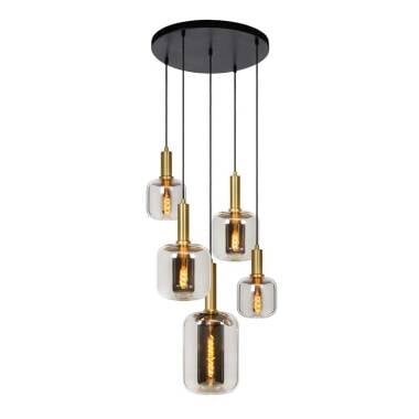 Lucide Joanet 5 Light Glass Cluster Ceiling Pendant