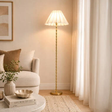 Wisteria Violet Linen Floor Lamp