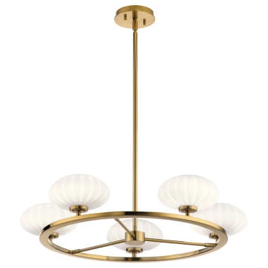 Quintiesse Pim 5 Light Glass Chandelier