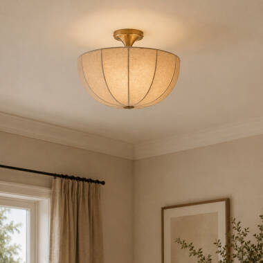 Image of Khudi & Khora Silk Flush Ceiling Light