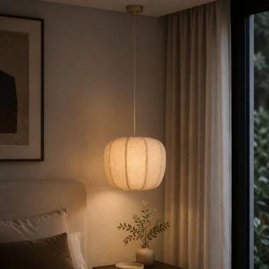 Khudi & Khora Ellie Linen Ceiling Pendant Light