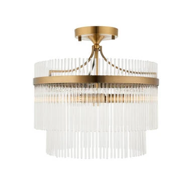 Luxia Torquay Glass Semi-Flush Ceiling Light