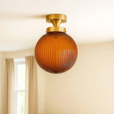 Westport Old School Glass Flush Ceiling Light