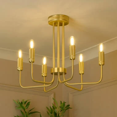 Westport Bridgehampton Knurl 6 Light Semi-Flush Chandelier