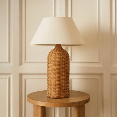 Khudi & Khora Raya Rattan Tall Table Lamp