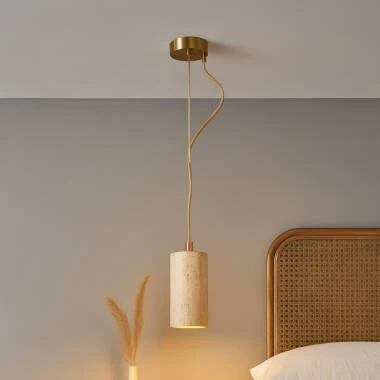 Westport Noemi Travertine Stone Ceiling Pendant Light