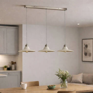 Khudi & Khora Olive 3 Light Ceramic Bar Ceiling Pendant Light