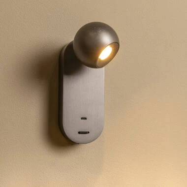 Lucide Montana LED Reading Light with USB Charging Port