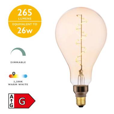 Dar 4W Very Warm White 265lm Dimmable LED Vintage Decorative Filament Large GLS Bulb