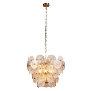 Searchlight Wagon Wheel Glass Chandelier