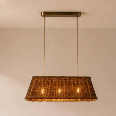Khudi & Khora Lucent Rattan Bar Ceiling Pendant Light