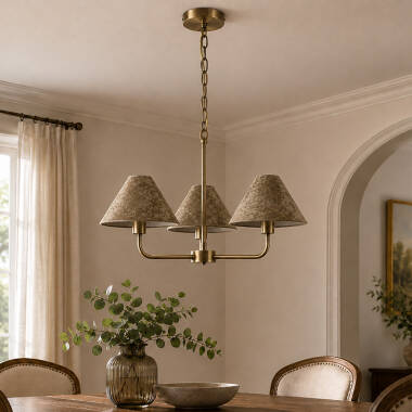 Image of Wisteria Camelia Velvet 3 Arm Ceiling Pendant Light