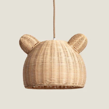 Edit Teddy Bear Rattan Ceiling Pendant Light