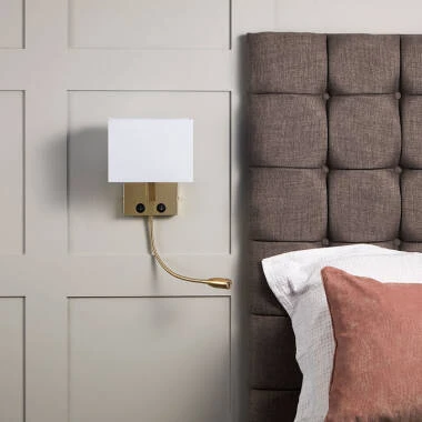 Image of Edit Waldorf Wall Light with LED Reading Light
