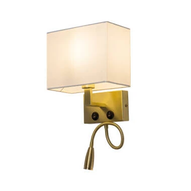 Image of Edit Waldorf Wall Light with LED Reading Light