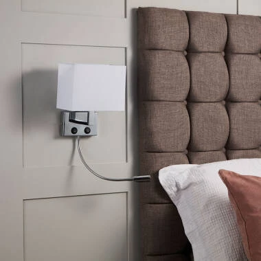 Image of Edit Waldorf Wall Light with LED Reading Light