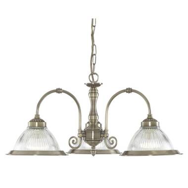 Image of Searchlight American Diner 3 Arm Dual Mount Ceiling Pendant Light
