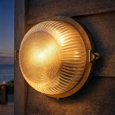 Image of Westport Coastal Shell Outdoor Flush Wall Light