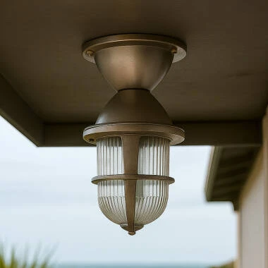 Image of Westport Coastal Tisbury Outdoor Semi-Flush Ceiling Light