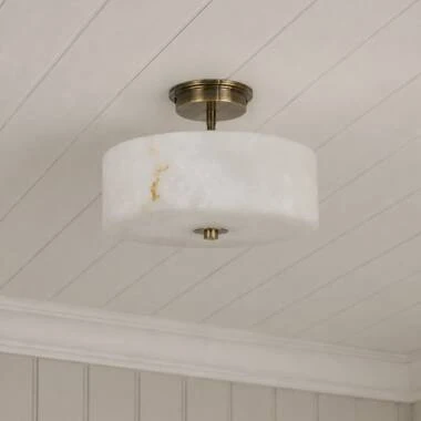 Wisteria Blush Glass Semi-Flush Ceiling Light