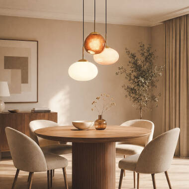 Image of Edit Kurta Glass 3 Light Cluster Ceiling Pendant
