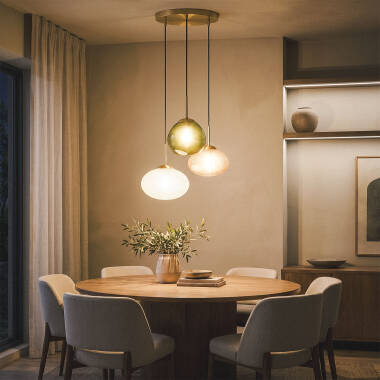 Image of Edit Kurta Glass 3 Light Cluster Ceiling Pendant