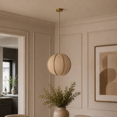 Image of Khudi & Khora Solara Linen Ceiling Pendant Light