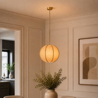 Image of Khudi & Khora Solara Linen Ceiling Pendant Light
