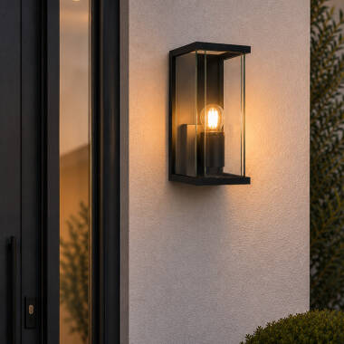 Image of Edit Halo Half Lantern Outdoor Wall Light With Dusk to Dawn Sensor