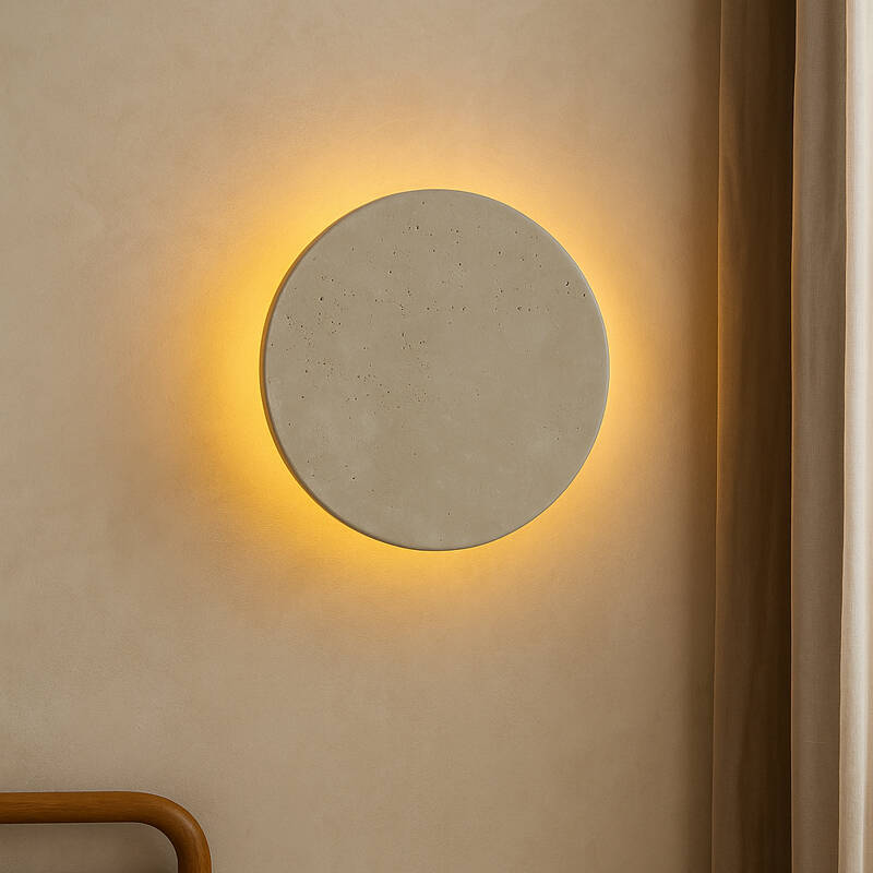 Image of Westport Elsa Travertine Stone LED Flush Wall Light