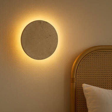 Image of Westport Elsa Travertine Stone LED Flush Wall Light