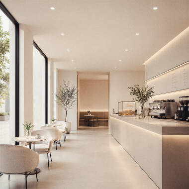 Image of Round 6W Daylight LED Downlight New Lux IP44 Cutout 90mm