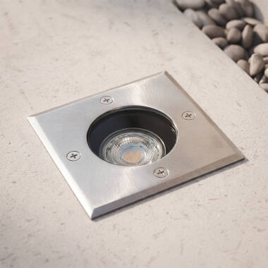 Image of Square Recessed Ground Light for GU10 Light Bulb