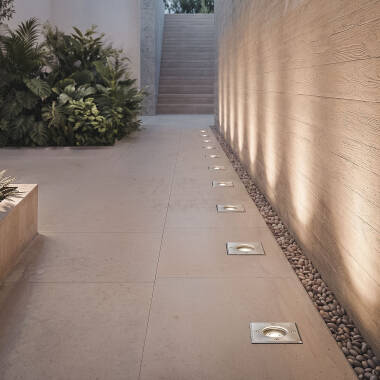 Image of Square Recessed Ground Light for GU10 Light Bulb