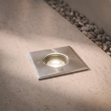 Image of Square Recessed Ground Light for GU10 Light Bulb