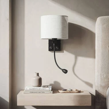 Edit Ozu Wall Light with LED Reading Light