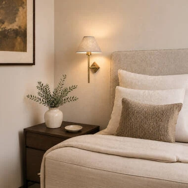 Image of Wisteria Celesta Linen Wall Light