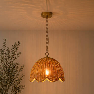 Image of Khudi & Khora Cortado Rattan Ceiling Pendant Light