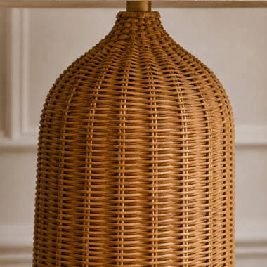 Image of Khudi & Khora Raya Rattan Tall Table Lamp