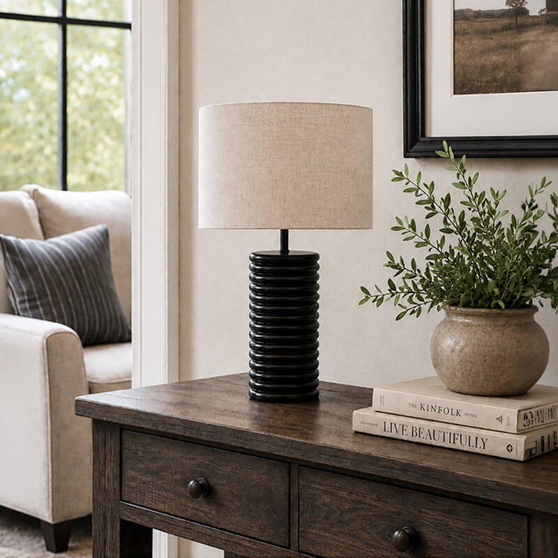 Image of Khudi & Khora Boston Wood Table Lamp