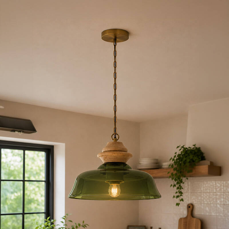Image of Khudi & Khora Brook Glass Ceiling Pendant Light