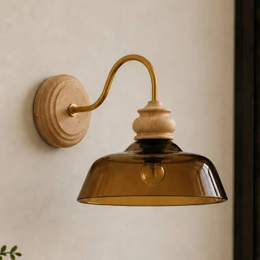 Image of Khudi & Khora Brook Glass Wall Light