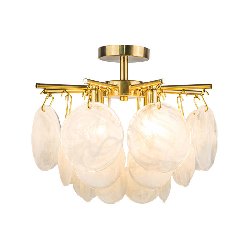 Image of Wisteria Persephone Glass Semi-Flush Ceiling Light