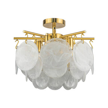 Image of Wisteria Persephone Glass Semi-Flush Ceiling Light