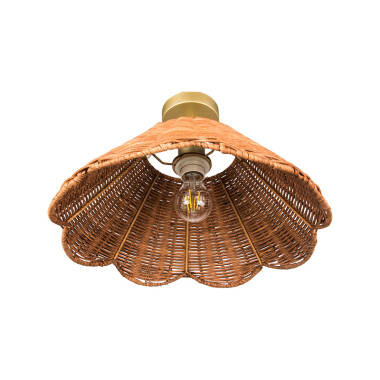 Image of Wisteria Amorette Rattan Semi-Flush Ceiling Light