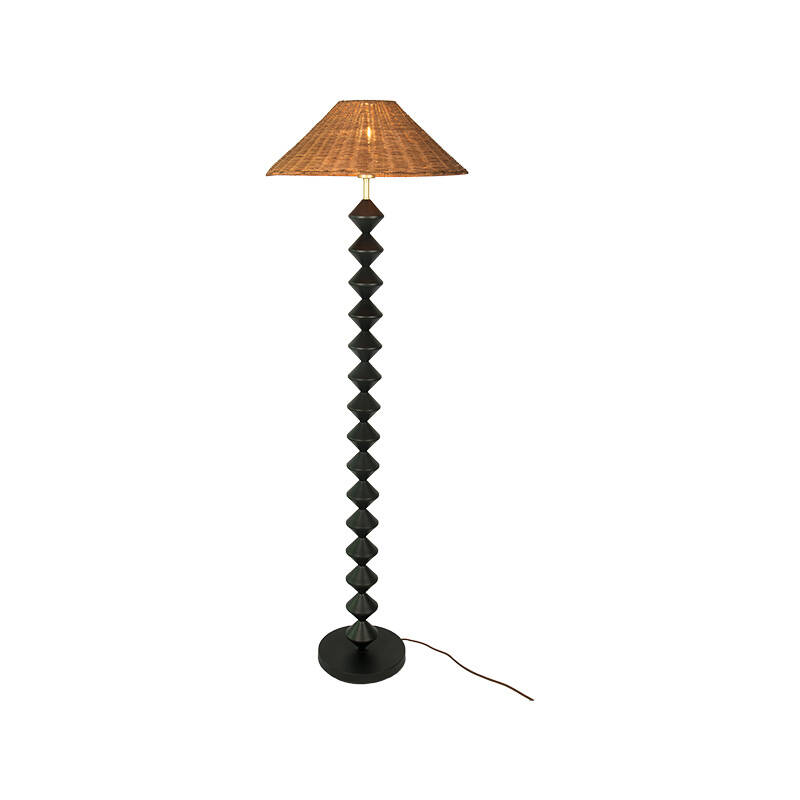 Image of Khudi & Khora Lunaria Rattan Floor Lamp