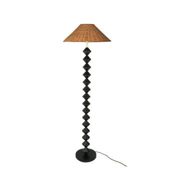 Image of Khudi & Khora Lunaria Rattan Floor Lamp